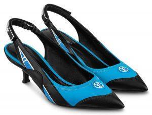 chaussures de luxe escarpins LV Archlight Slingback en satin bleu de louis vuitton